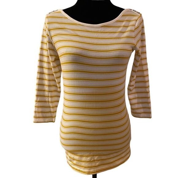 Matilda Jane Sunny Boat Golden Yellow and White Striped Tee - Picture 2 of 12